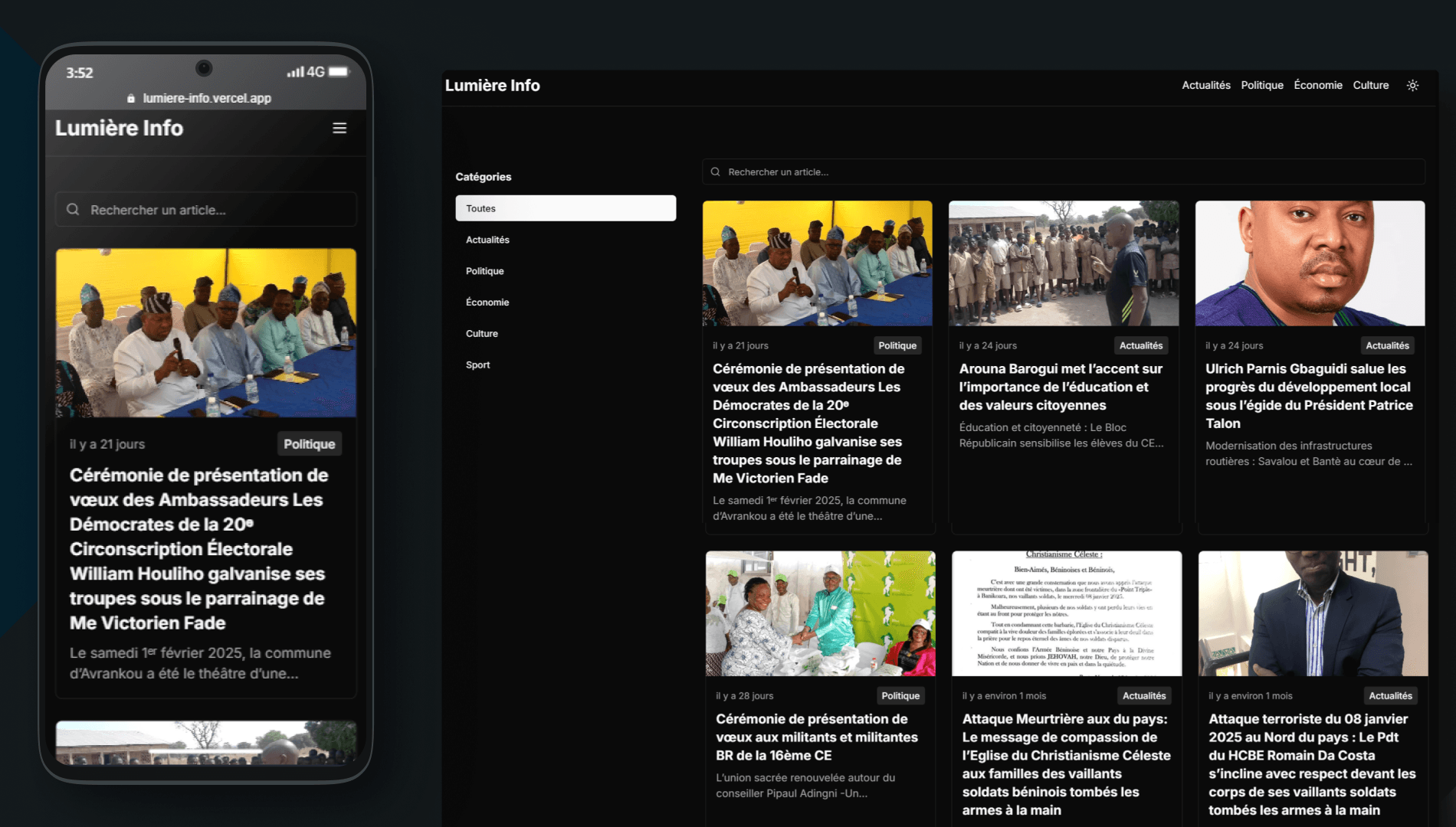 Lumière Info — Média d'Actualités Moderne