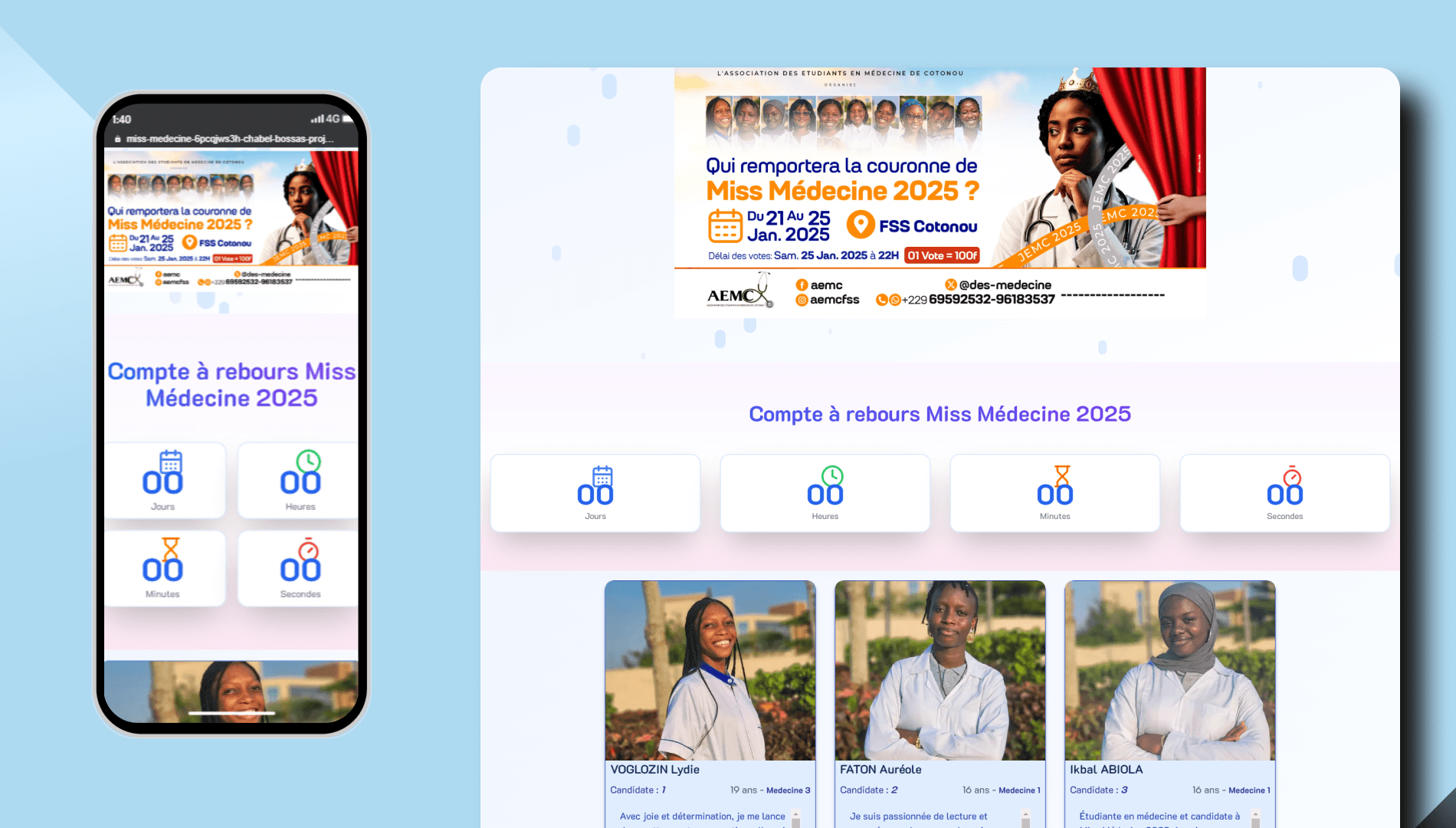 Miss Médecine — Plateforme de Vote Événementiel