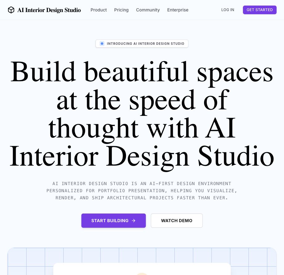 AI Interior Design Studio — Visualisation IA